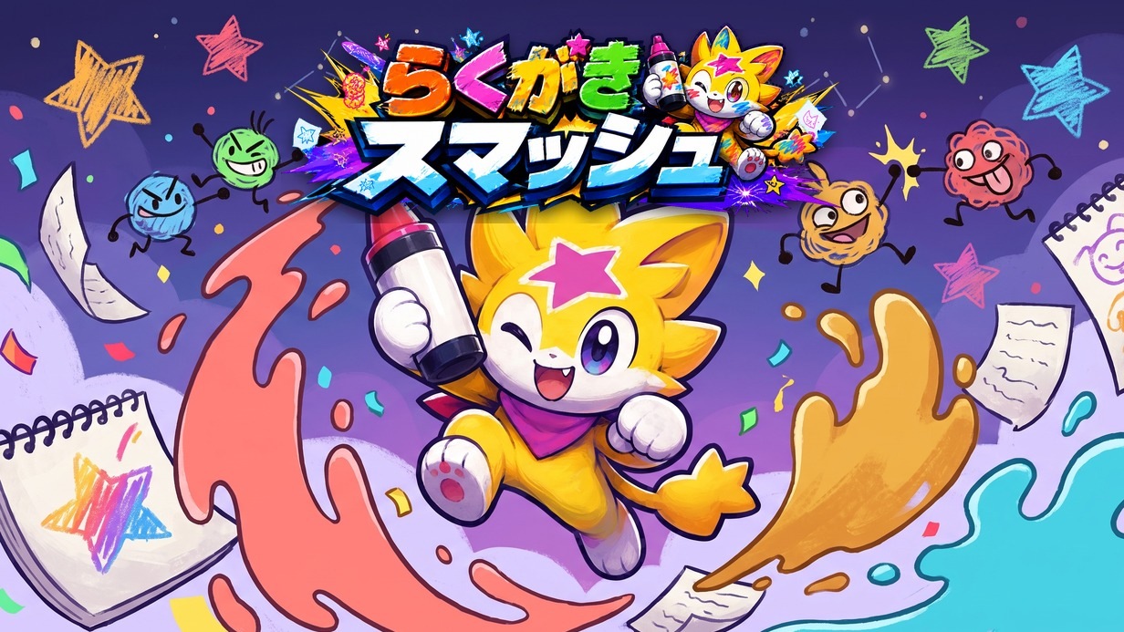 描いた落書きがそのまま戦う！『らくがきスマッシュ』Steamで発売しました